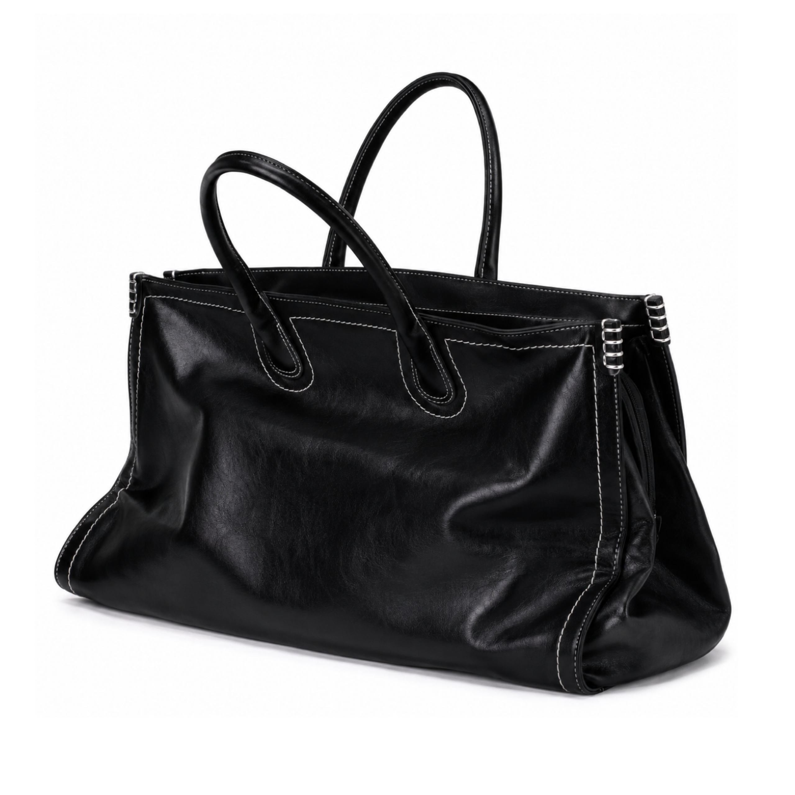 Contrast-Stitch Carryall Bag