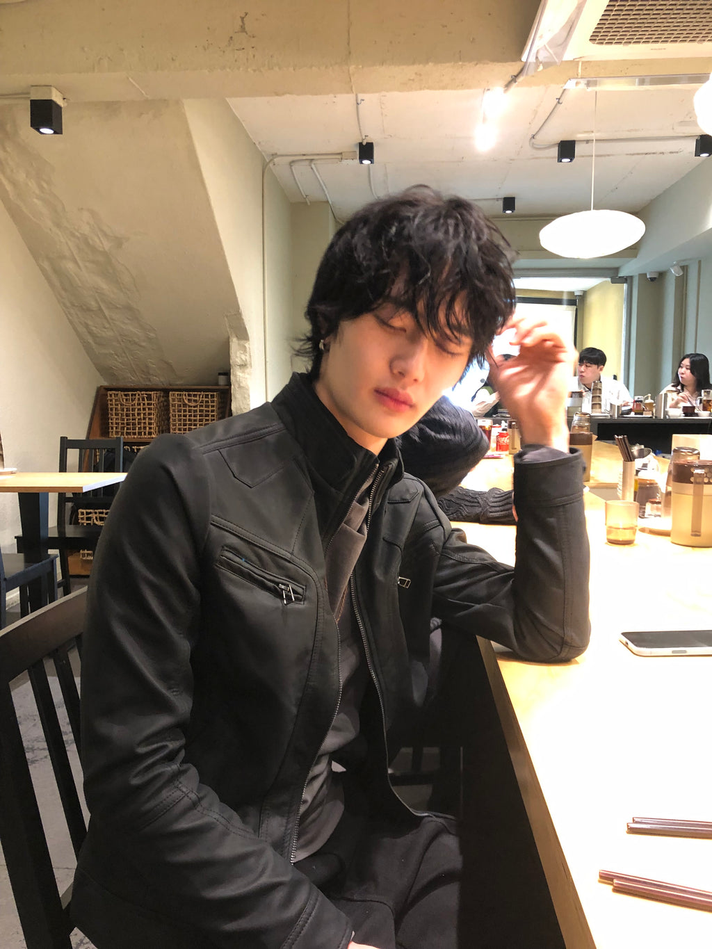 Y2k began leather biker jacket