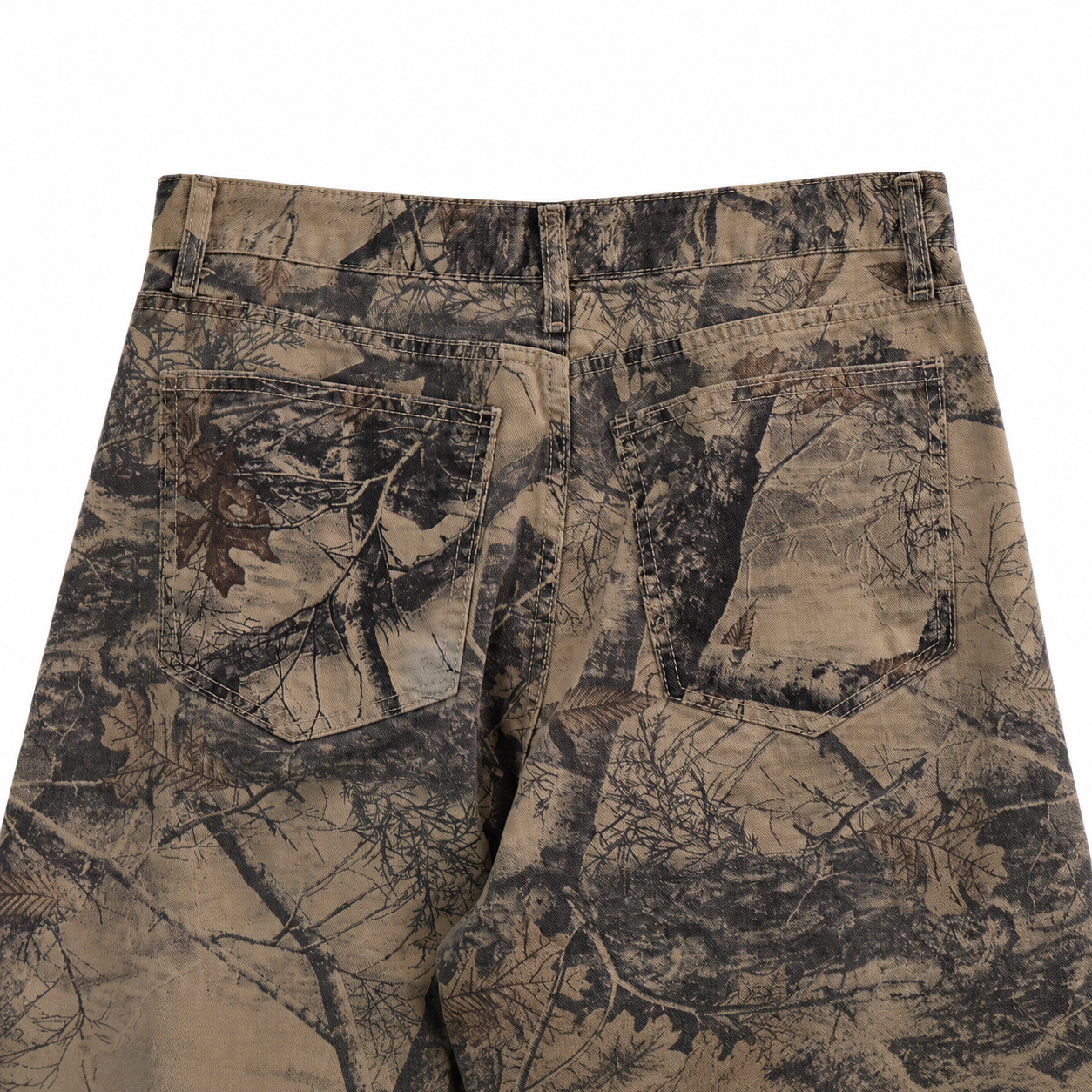Washed Forest-Camo Balloon Pants