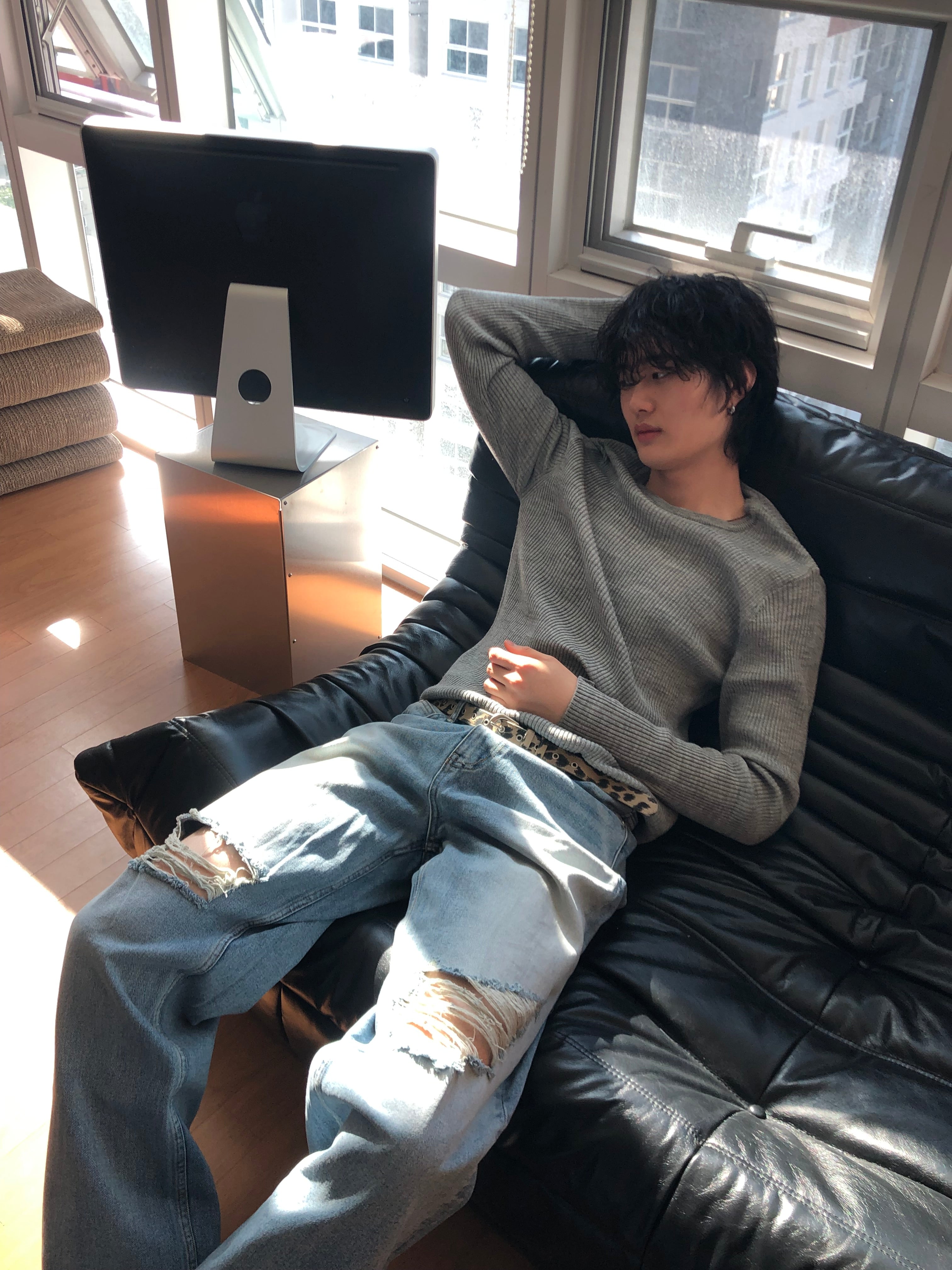 Ribbed Wool‑Blend Knit Sweater