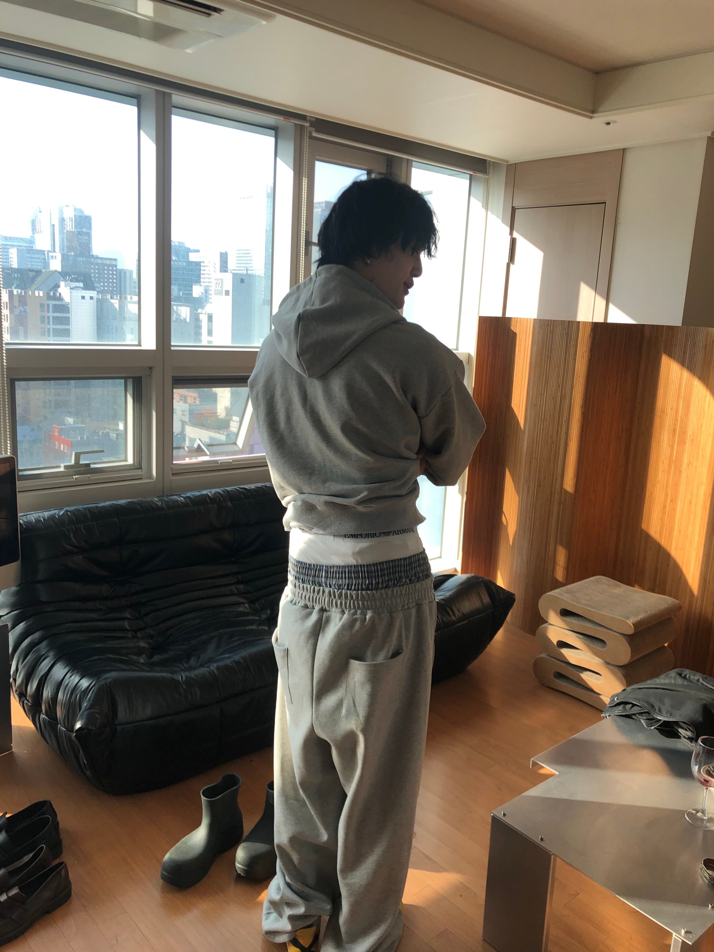 Sagged Layered Sweat Pants