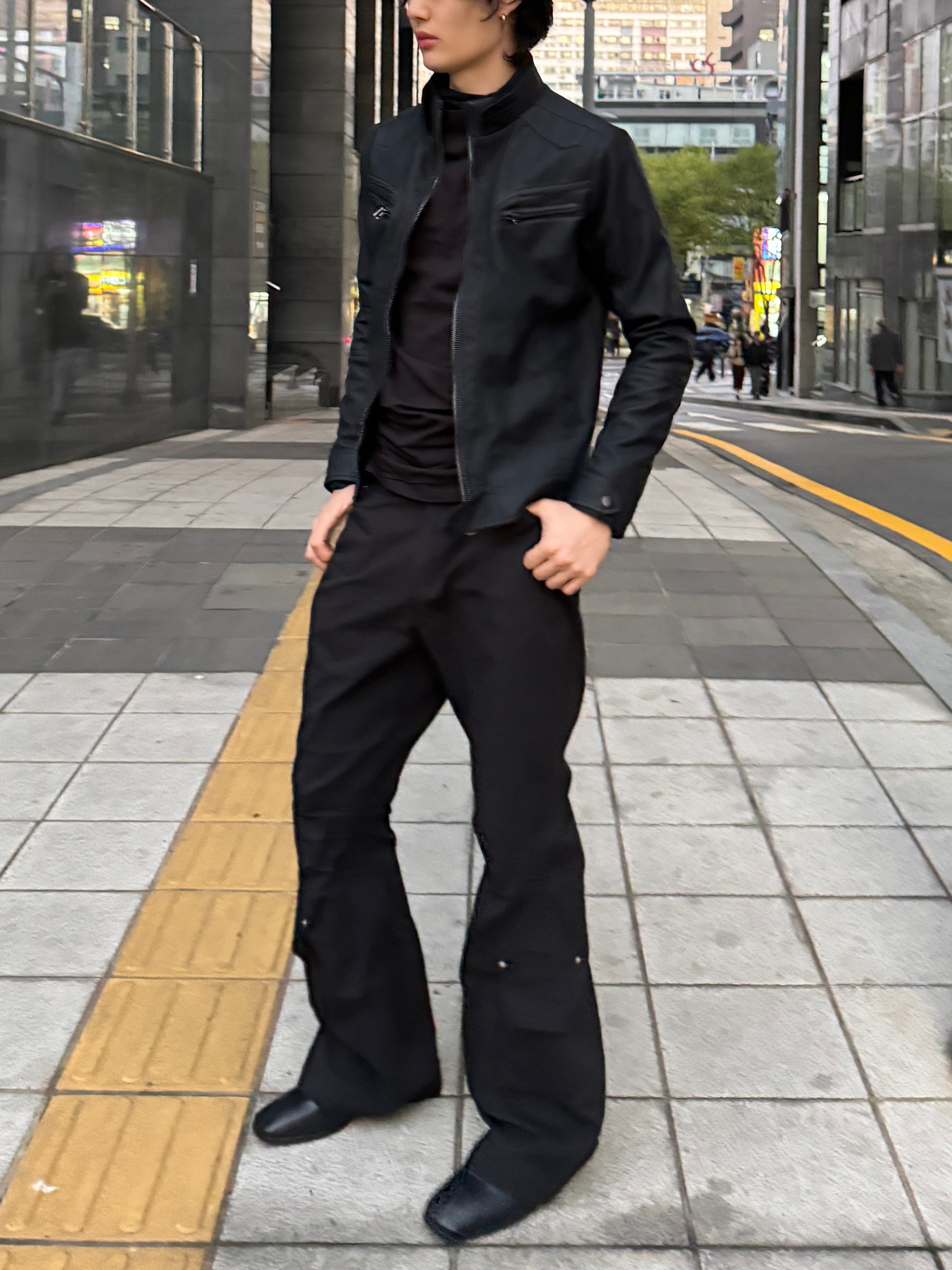 Y2k began leather biker jacket