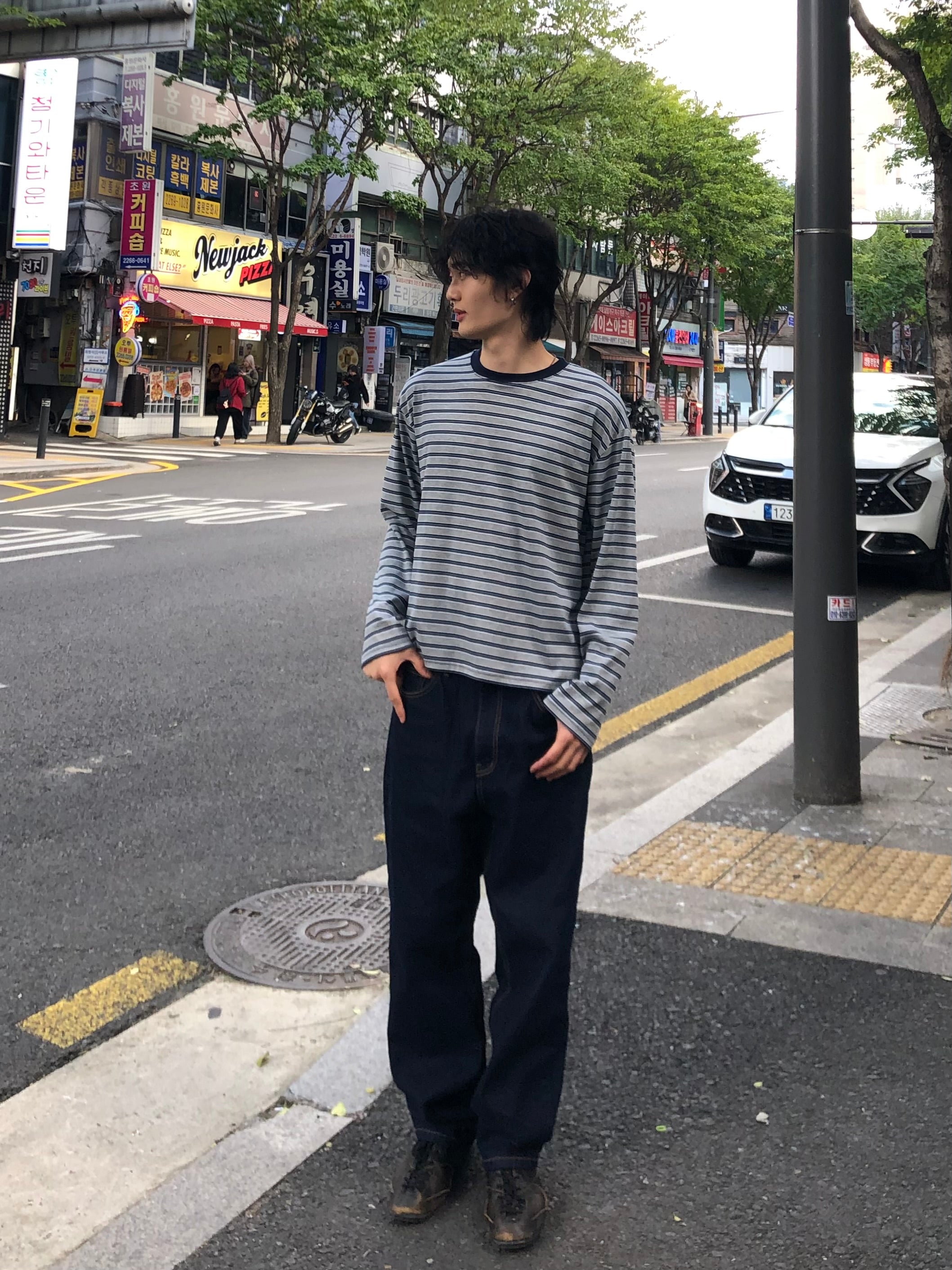 Carry Over Embroidery Wide Denim Pants