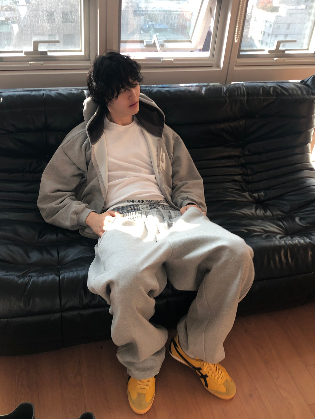 Sagged Layered Sweat Pants