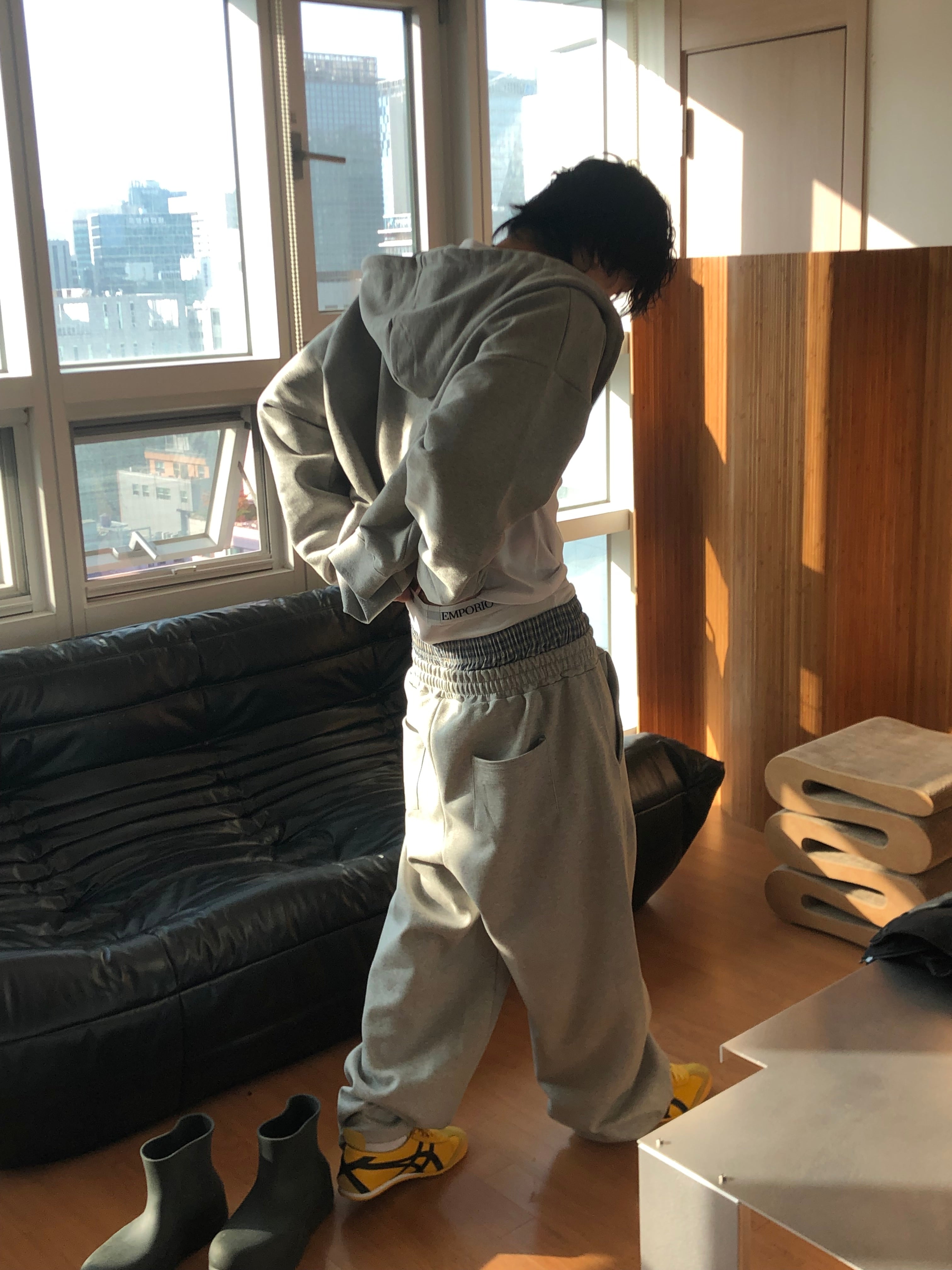 Sagged Layered Sweat Pants