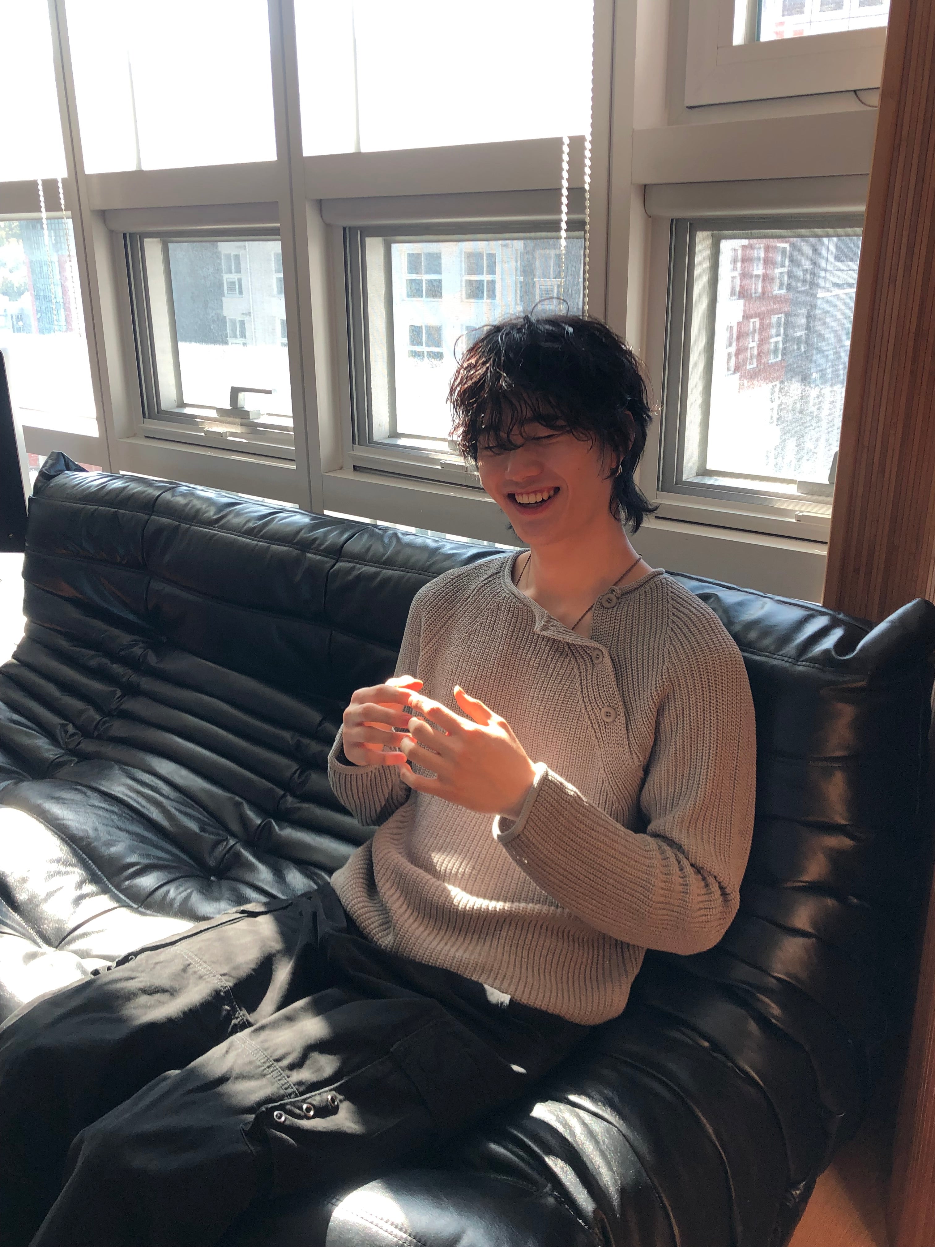 Cropped Bato Cut Henley Knit