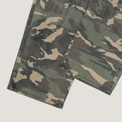Washed Camo Panel Cargo Pants