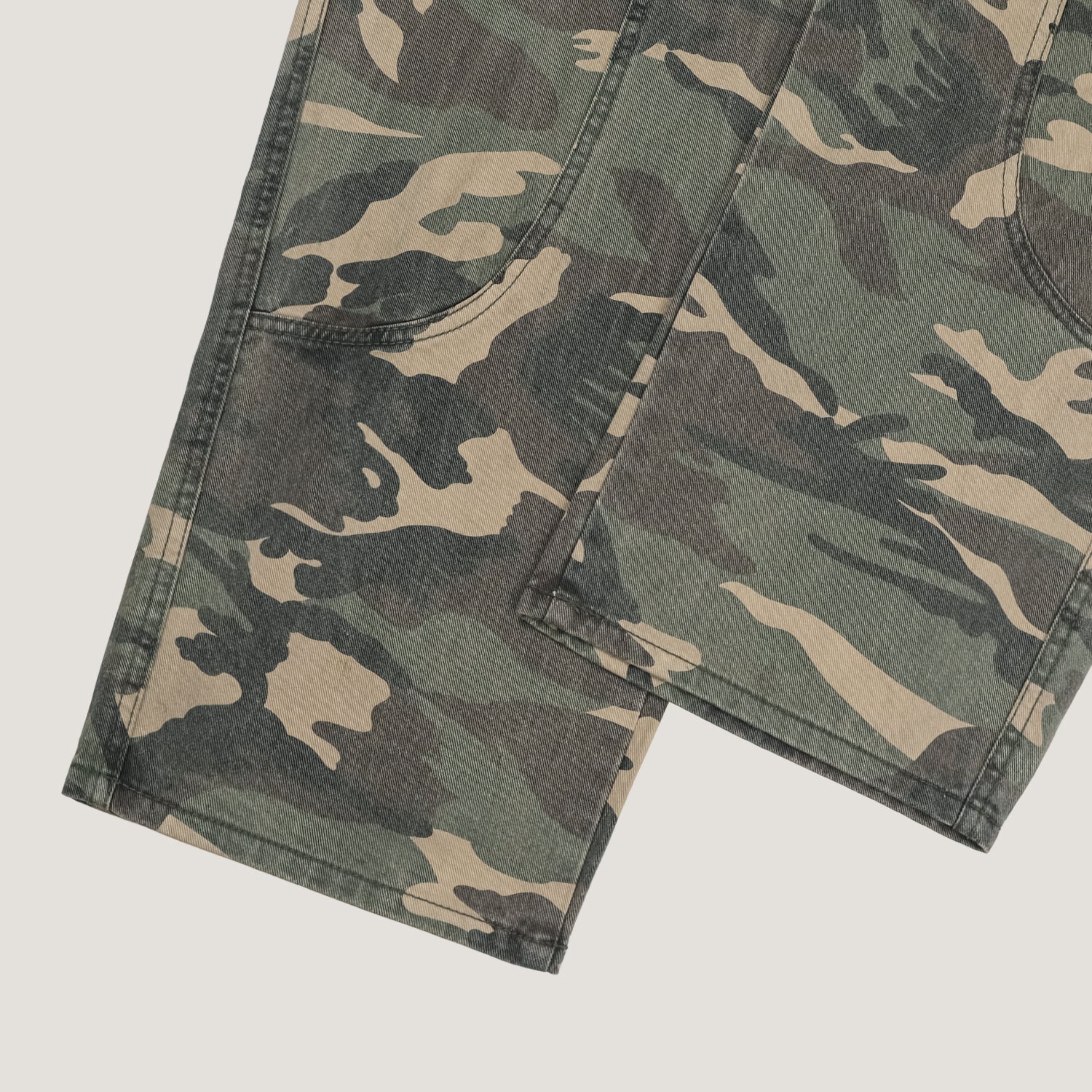 Washed Camo Panel Cargo Pants