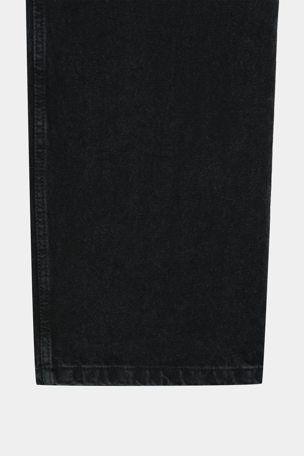Ring-Zip Black Wide Denim Pants