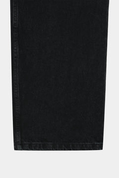 Ring-Zip Black Wide Denim Pants