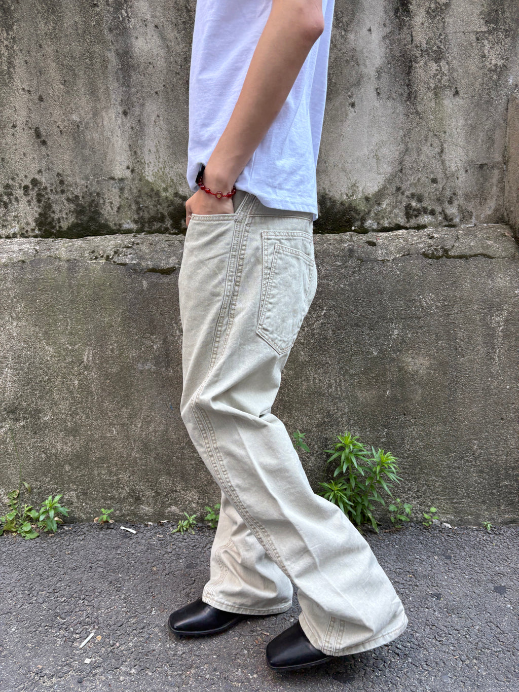 Washed Seam Flare Pants
