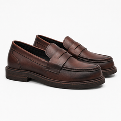 Moc-Toe Leather Penny Loafers