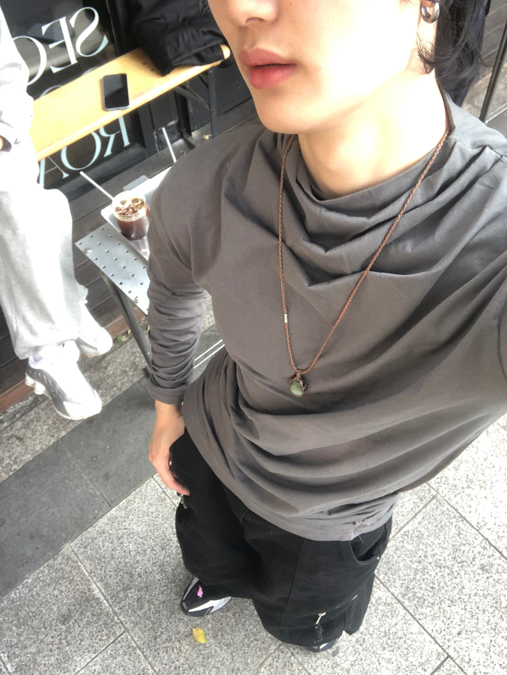 Soft Shirring Long Sleeve Top