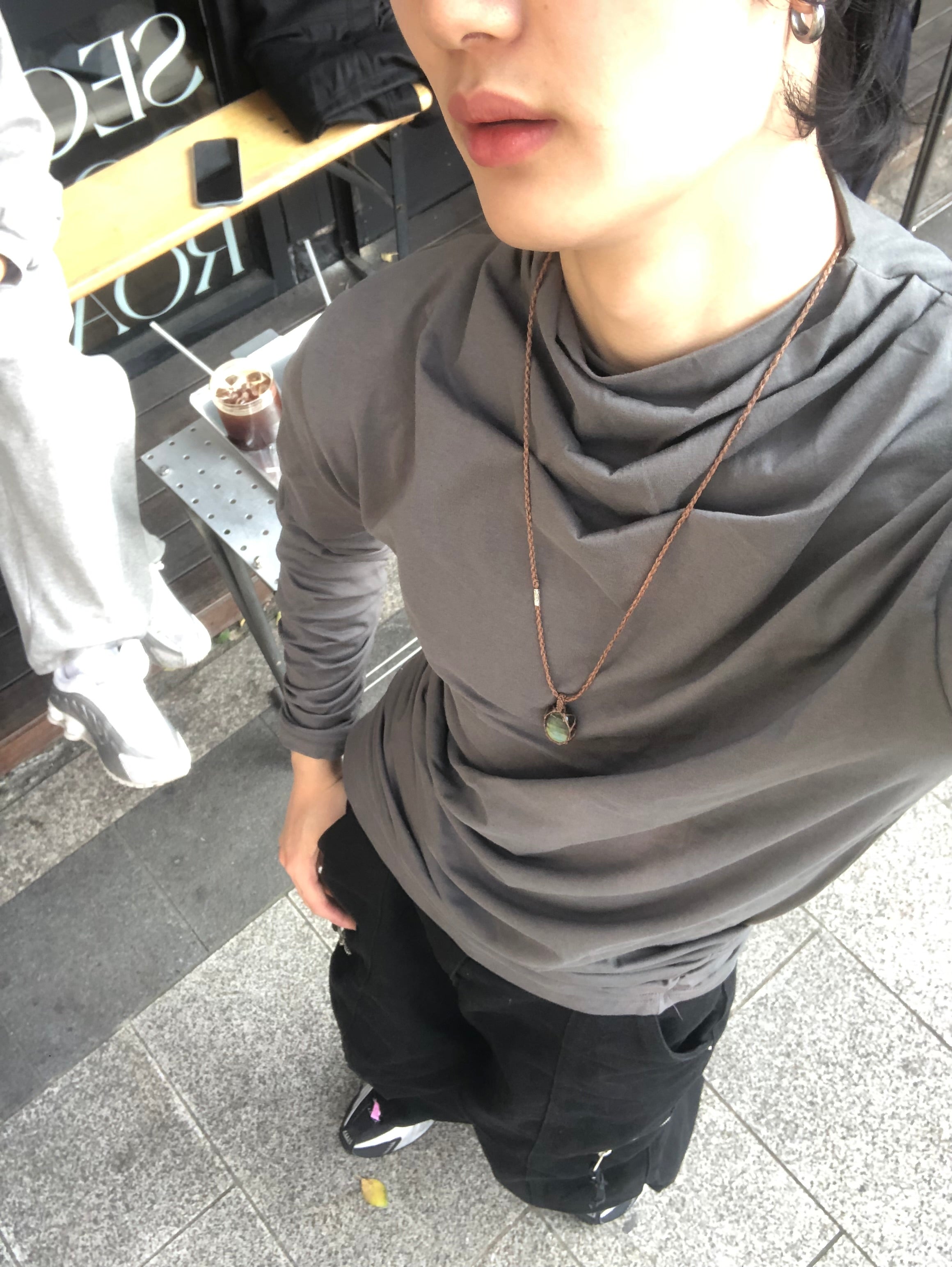 Soft Shirring Long Sleeve Top