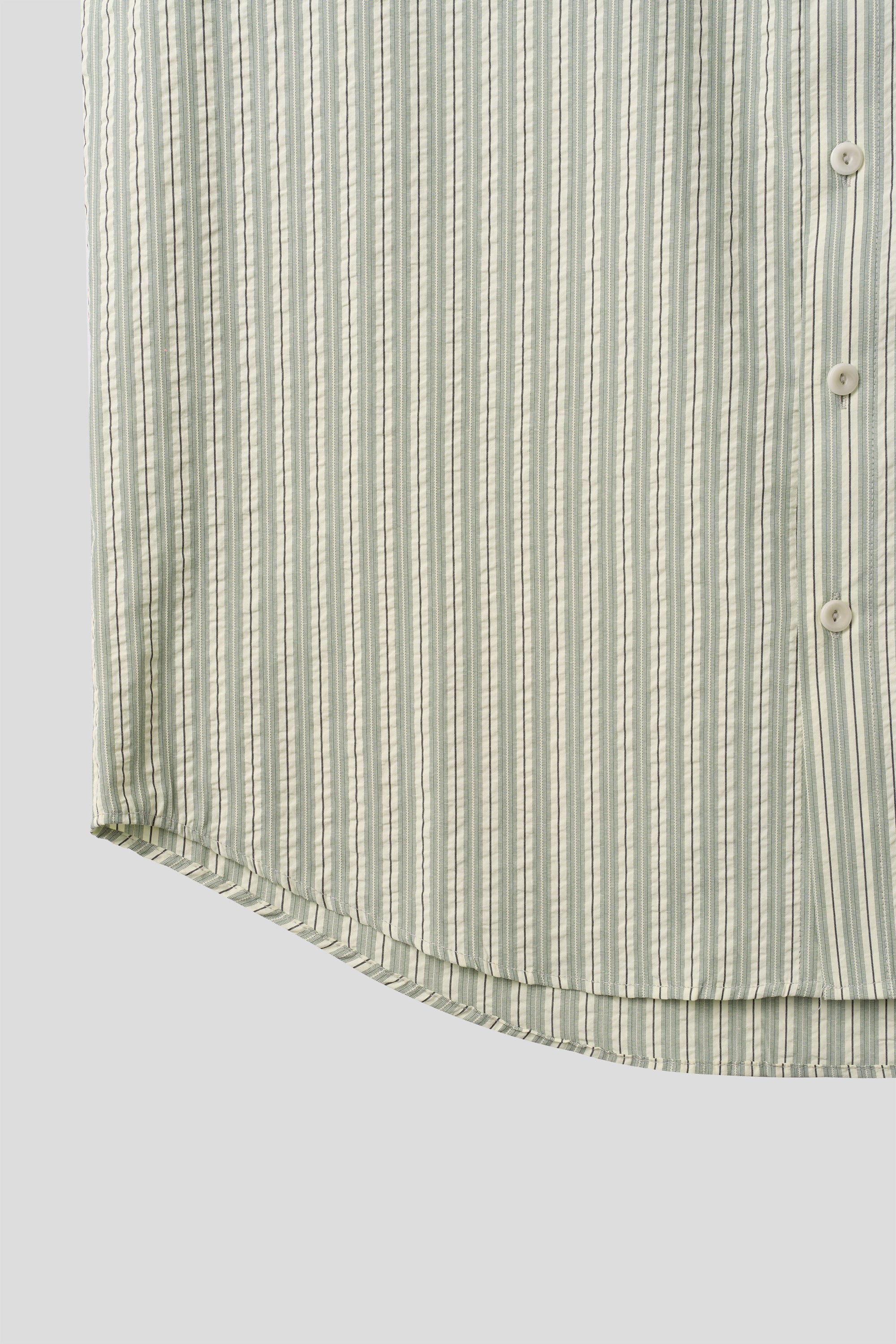 Taupe Seersucker Stripe Shirt