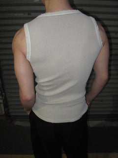 Pigment-Washed Ribbed Henley Tank Top