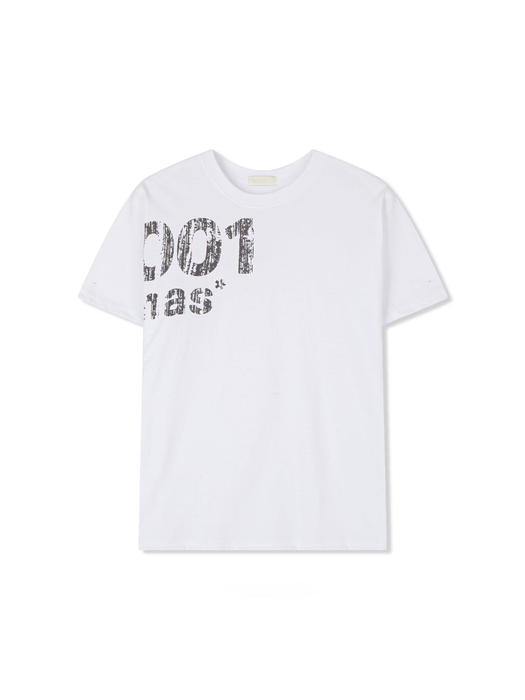 001 Crack Graphic Semi-Crop T-Shirt