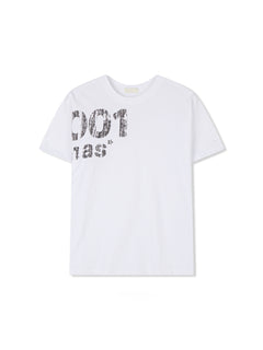 001 Crack Graphic Semi-Crop T-Shirt