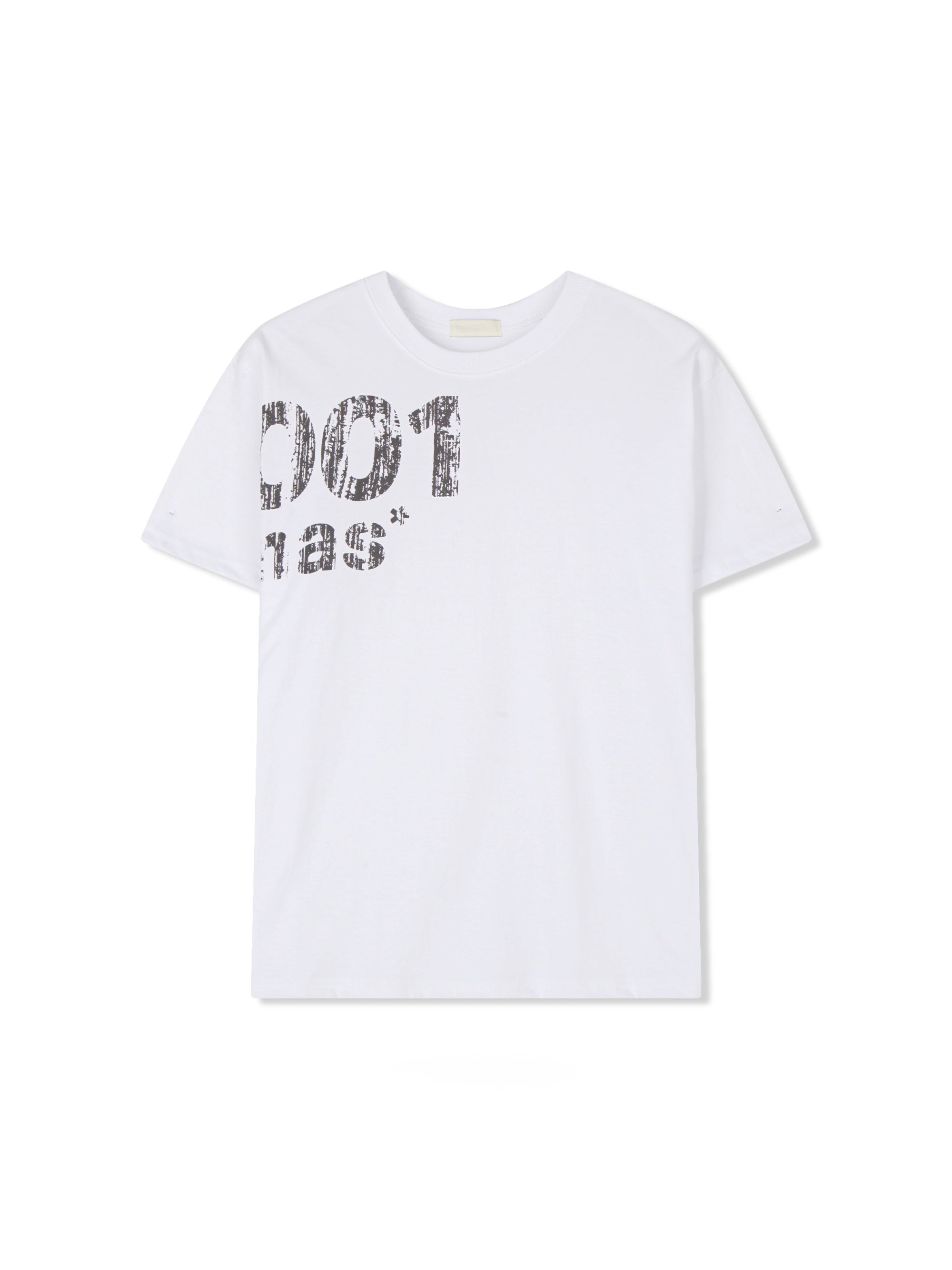 001 Crack Graphic Semi-Crop T-Shirt