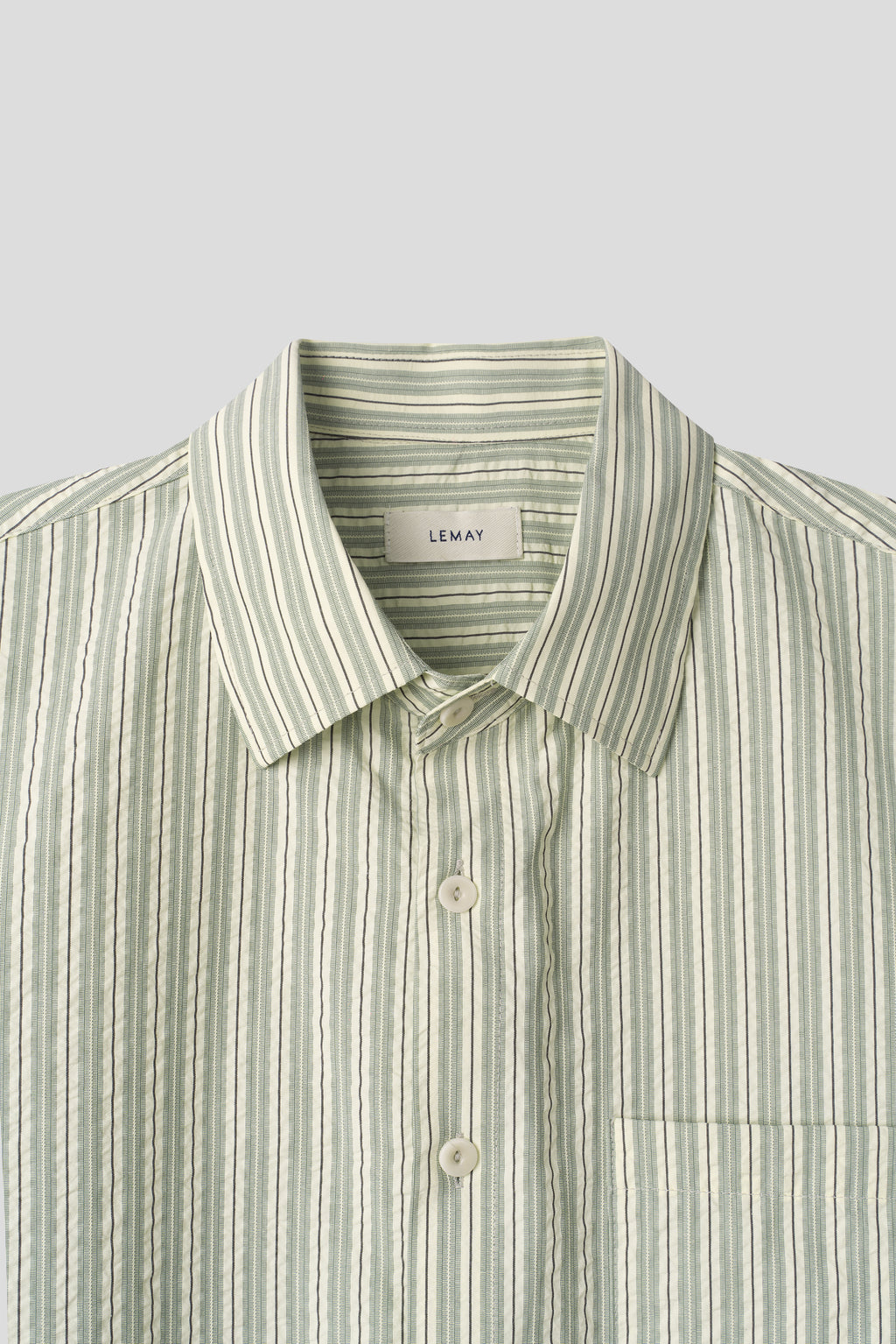 Taupe Seersucker Stripe Shirt