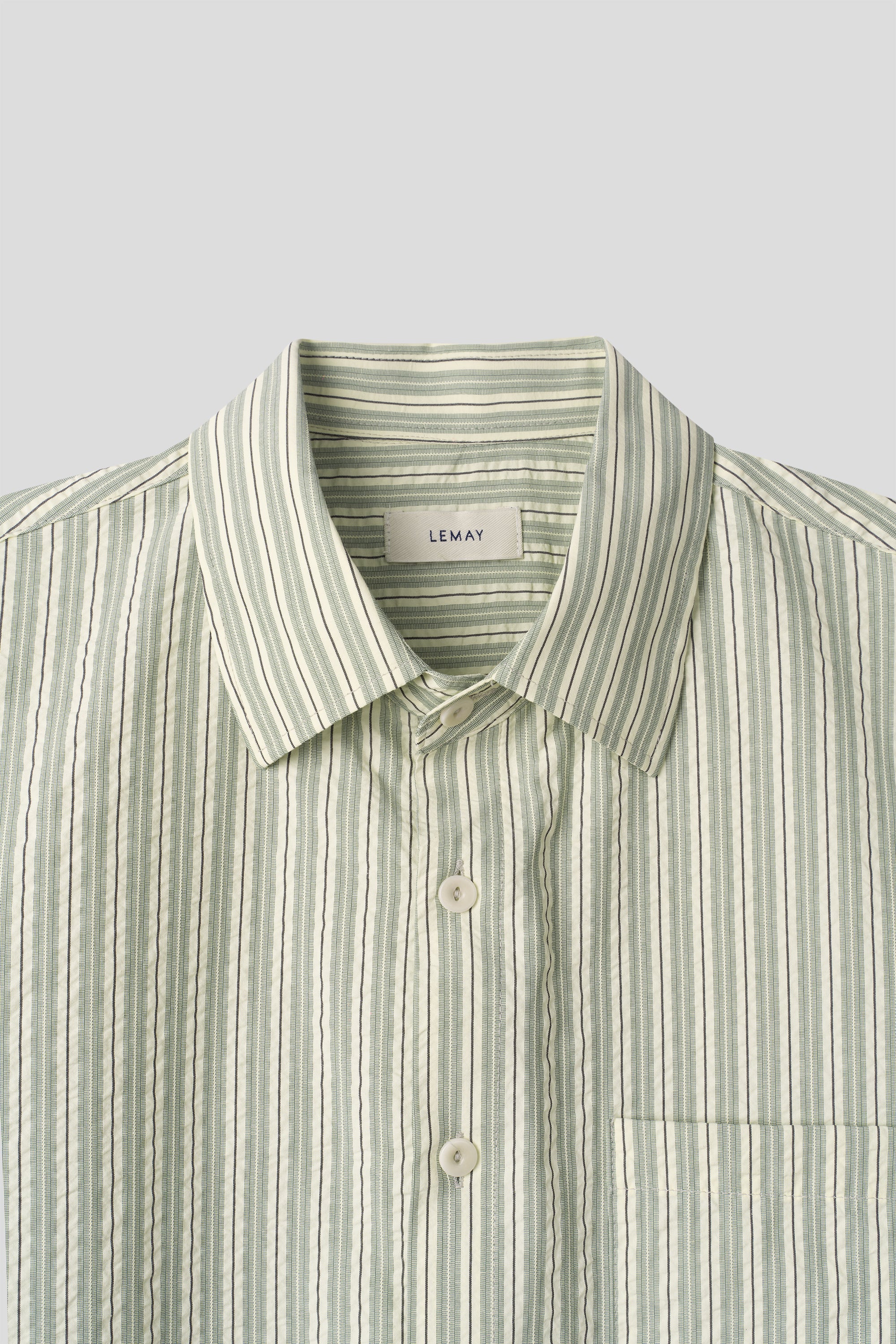 Taupe Seersucker Stripe Shirt