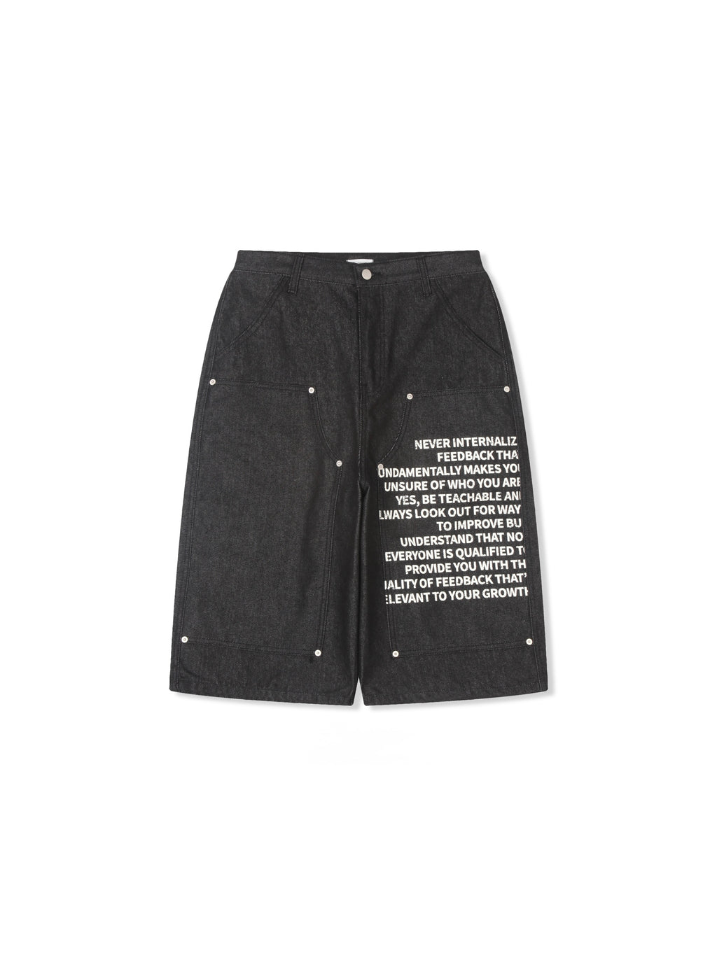 Graphic Double-Knee Denim Bermuda Shorts