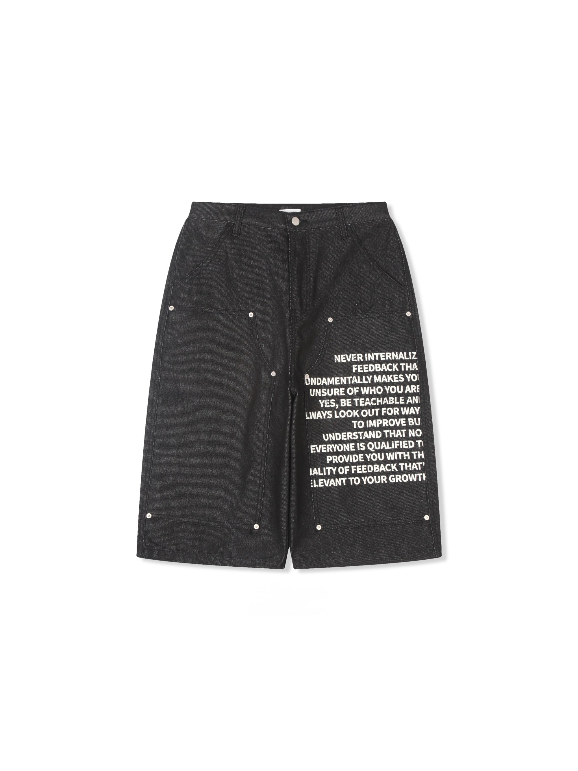 Graphic Double-Knee Denim Bermuda Shorts