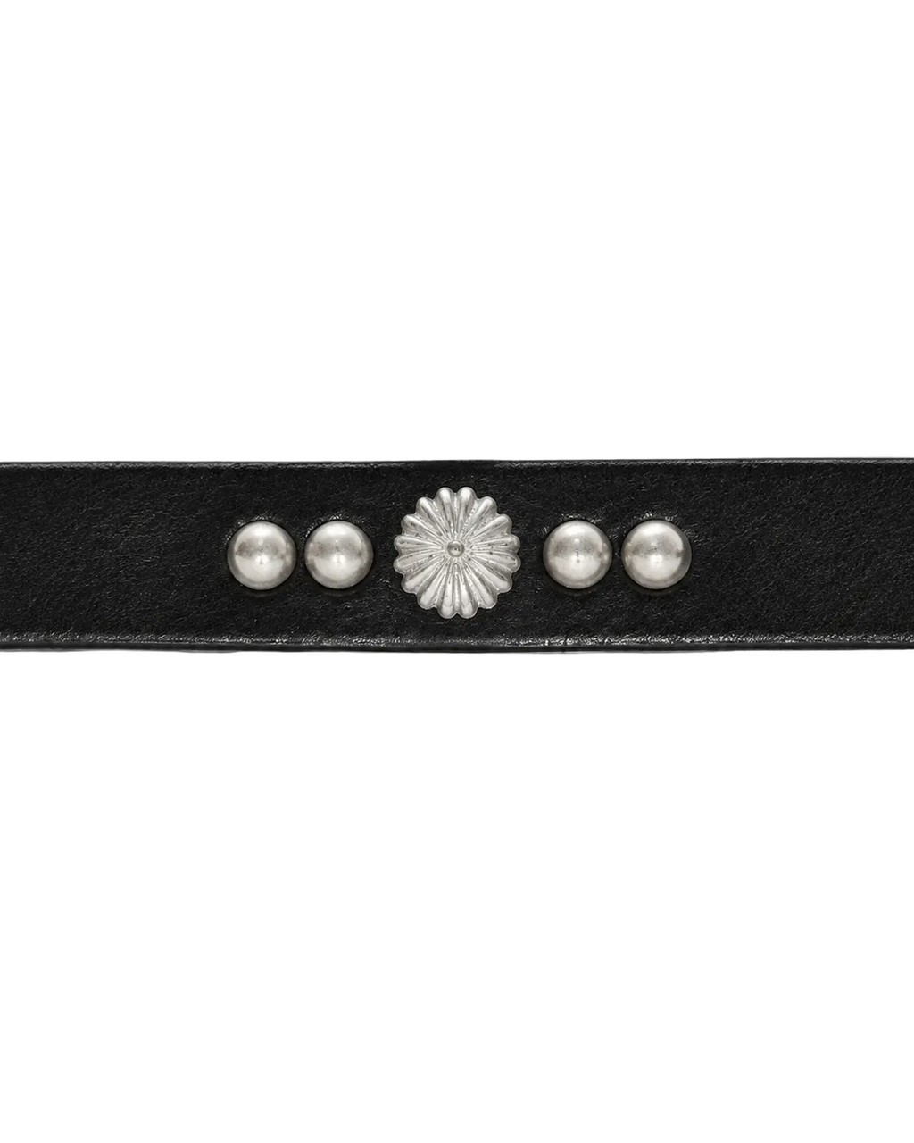 Concho-Stud Slim Leather Belt