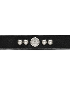 Concho-Stud Slim Leather Belt