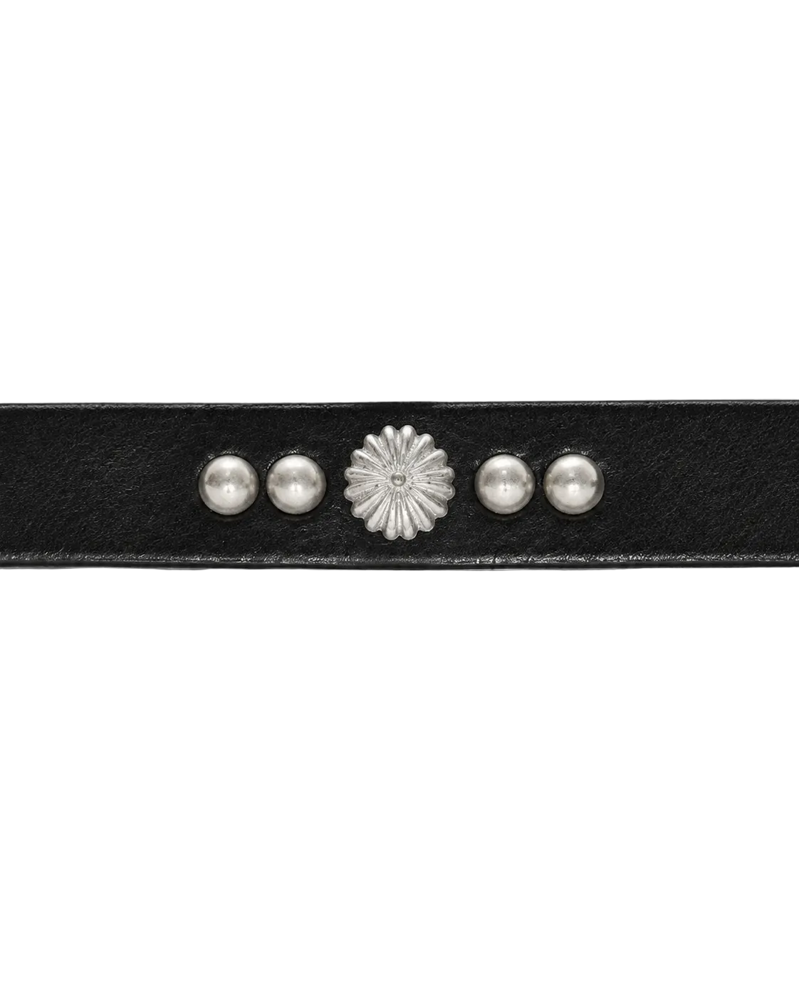Concho-Stud Slim Leather Belt
