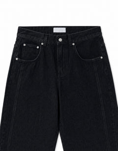 Tab-Pocket Wide Denim Pants