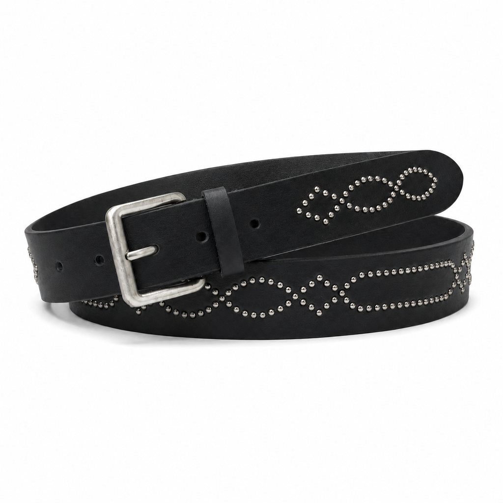 Loop-Stud Leather Belt