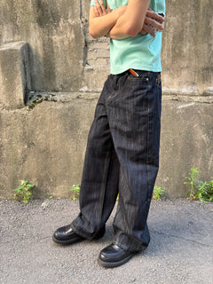 Script-Embroidered Selvedge Jeans
