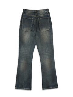 Oil-Wash Semi-Flare Jeans