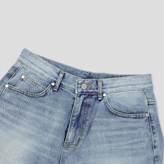 Milk Light-Wash Wide Denim Pants