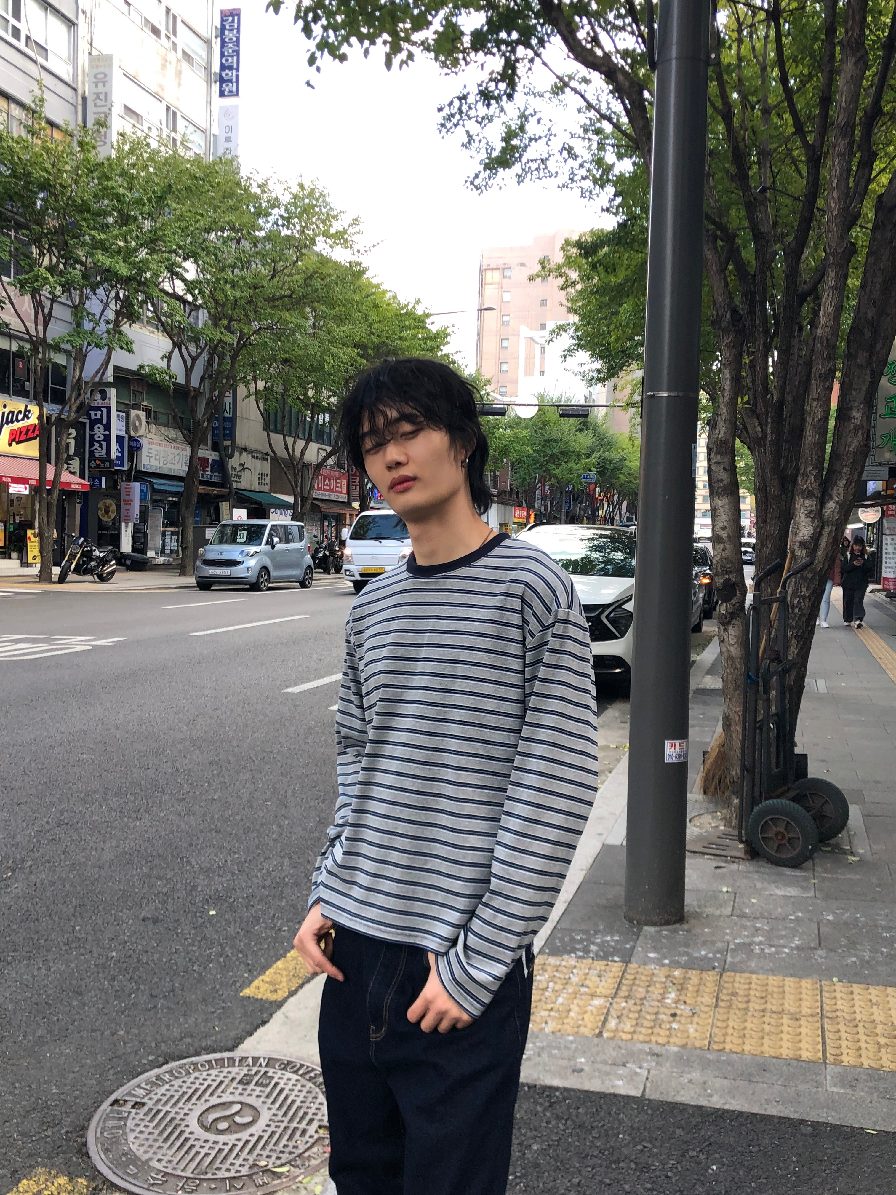 Soft Stretch Stripe Long Sleeve Tee