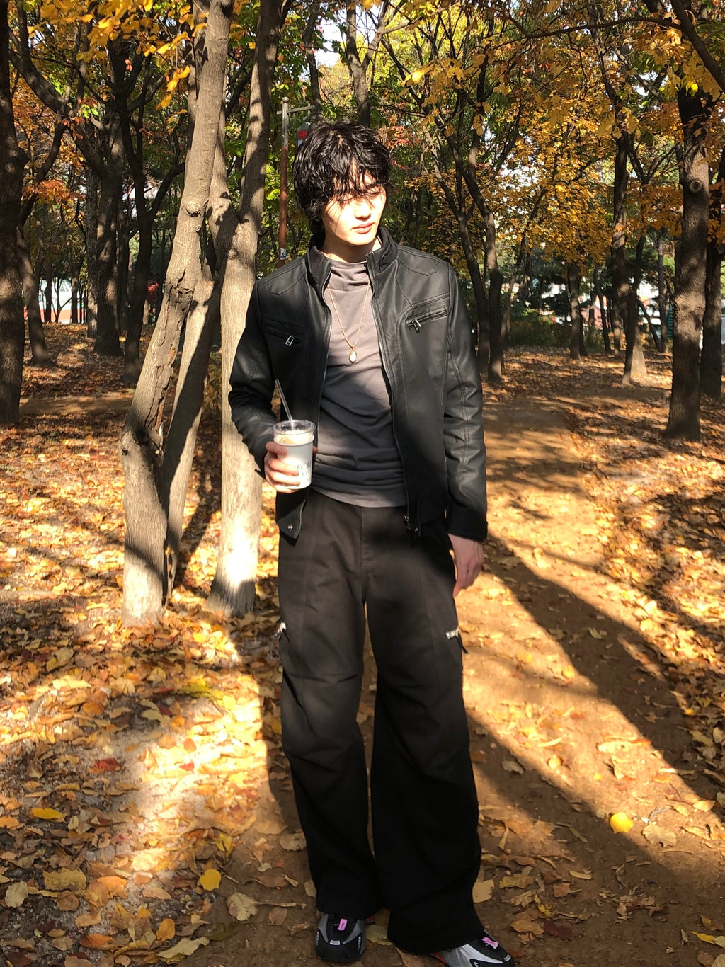 Y2k began leather biker jacket