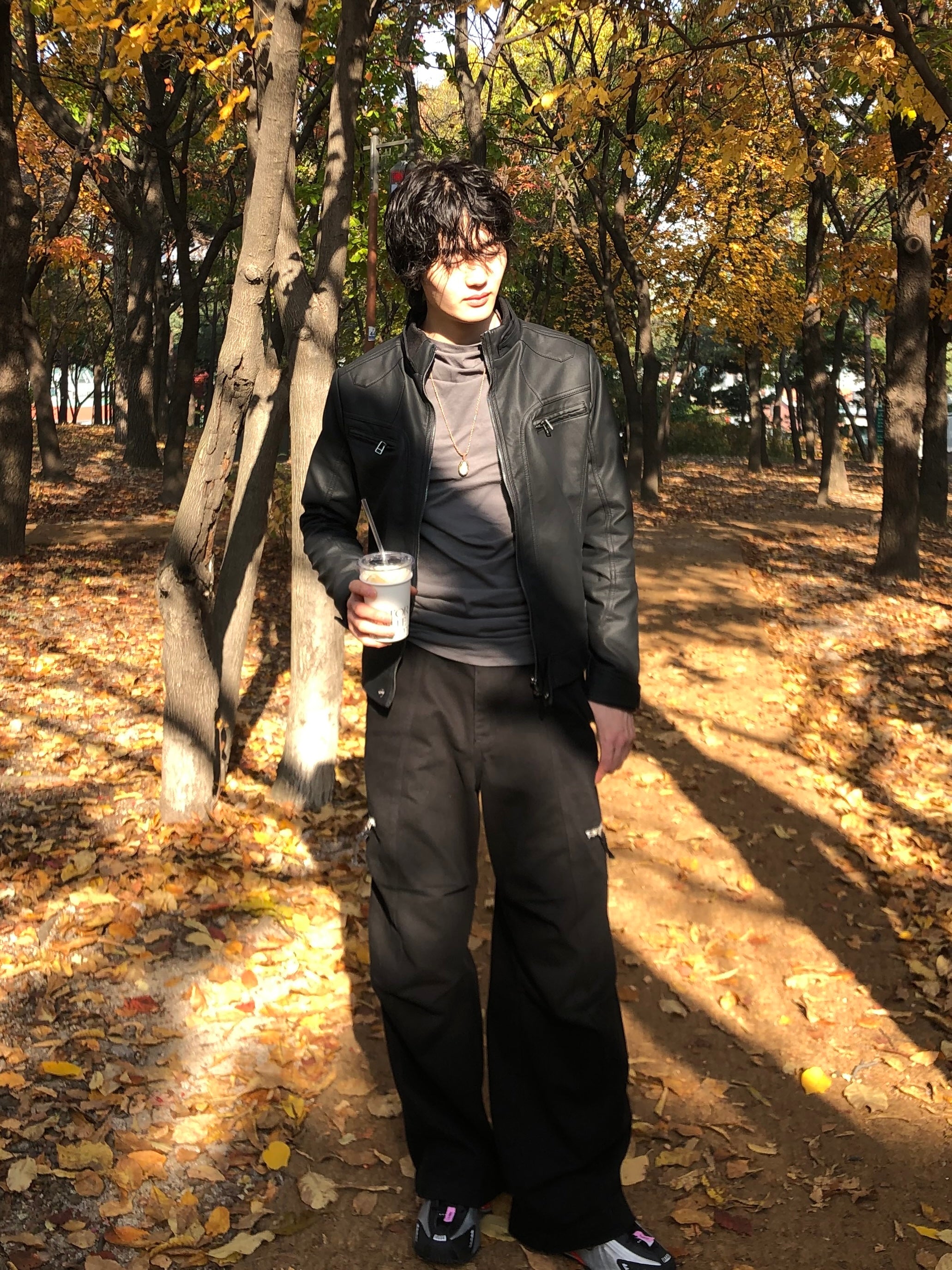 Y2k began leather biker jacket