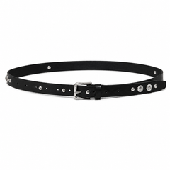 Concho-Stud Slim Leather Belt