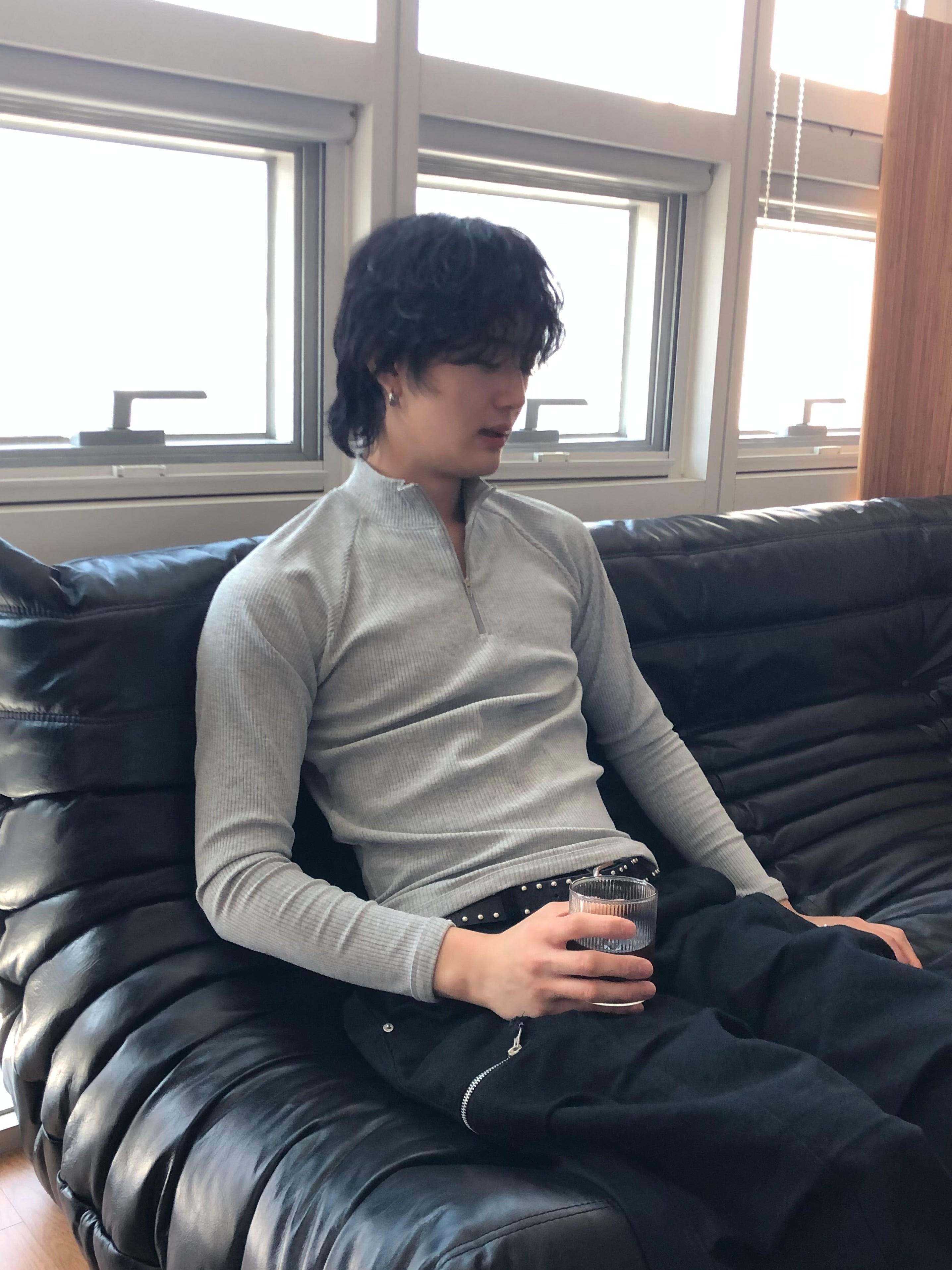 Ribbed Half‑Zip Muscle Top