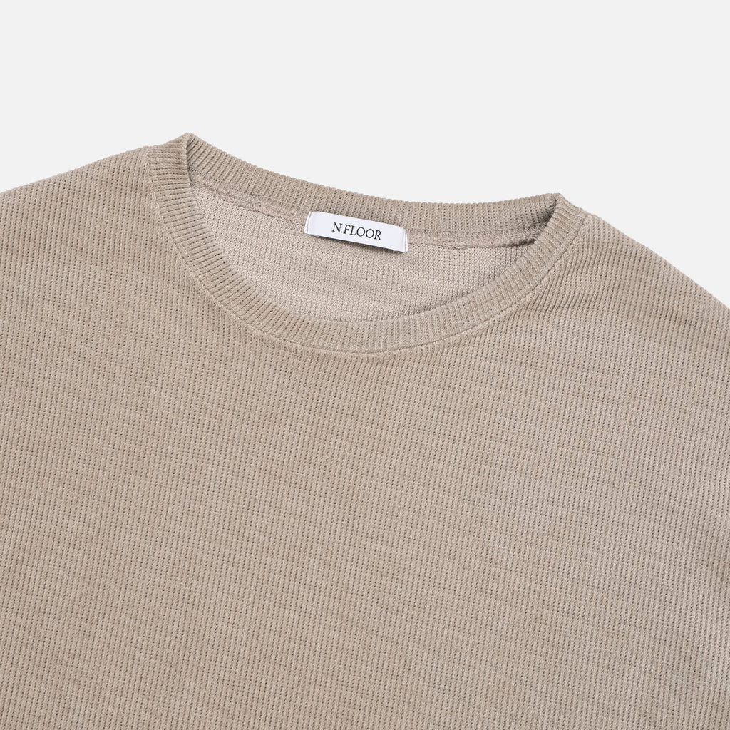 Waffle Knit Crop Long Sleeve