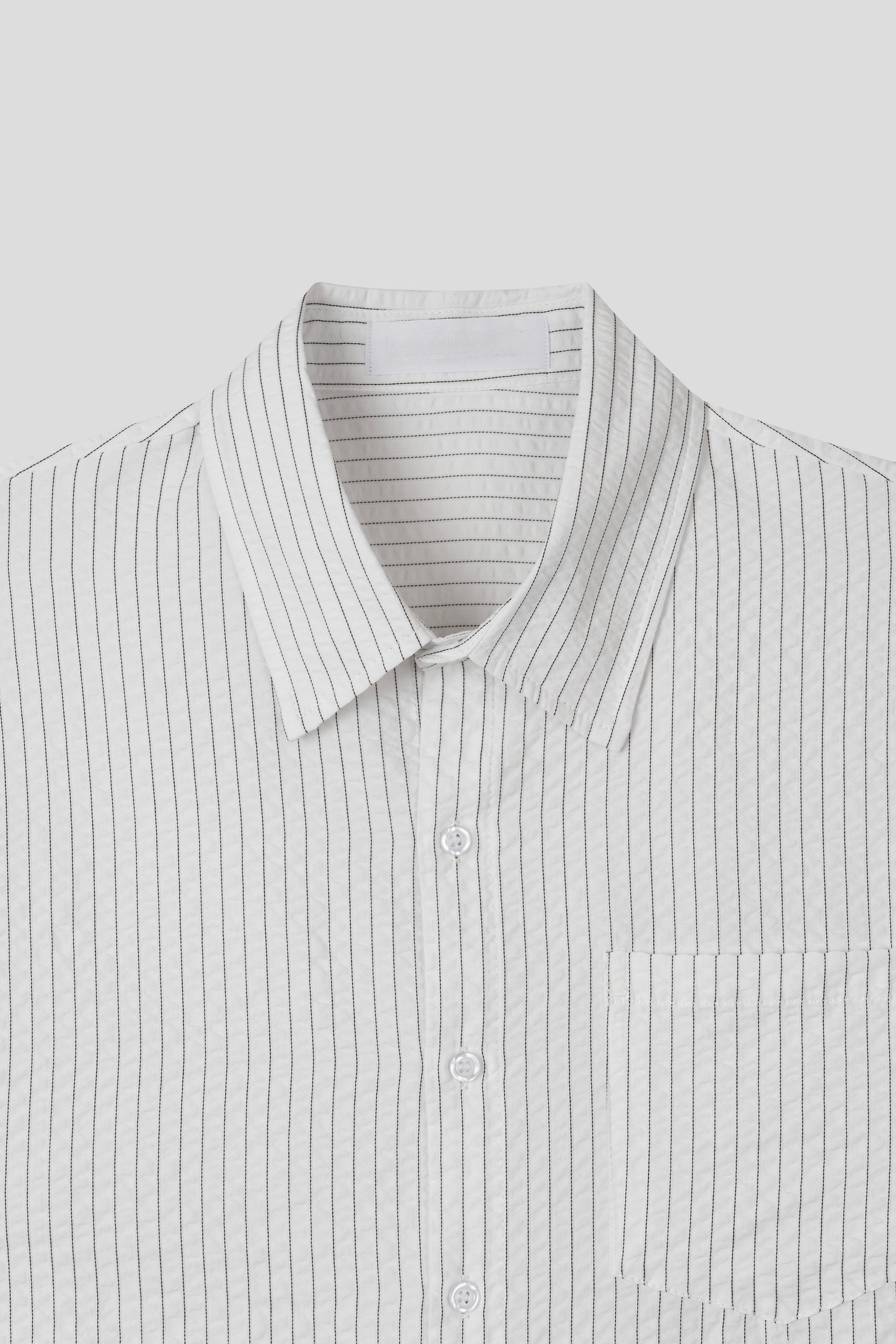 Textured Stripe Seersucker Shirt