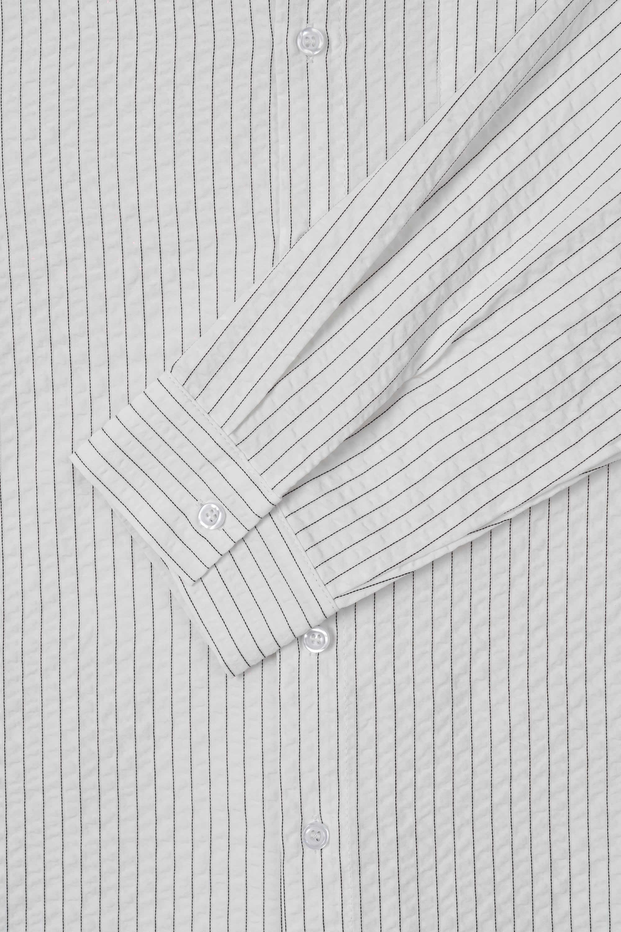 Textured Stripe Seersucker Shirt