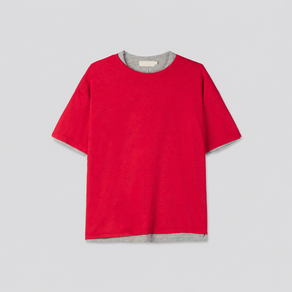 Layered-Cut Short Sleeve Tee