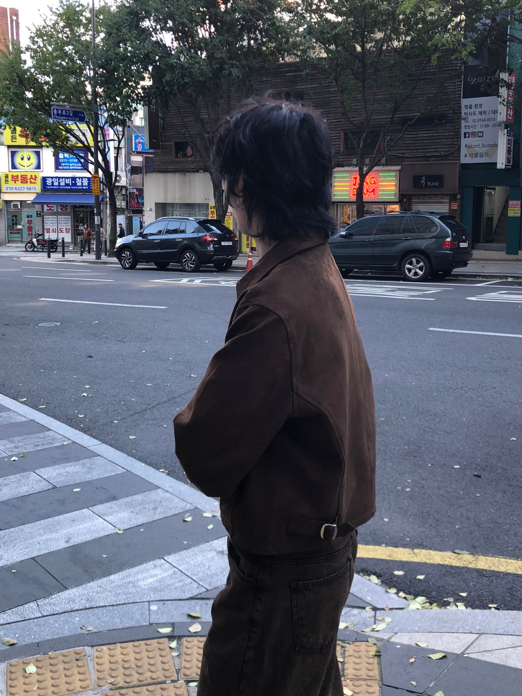 Faux Suede Cropped Zip Jacket