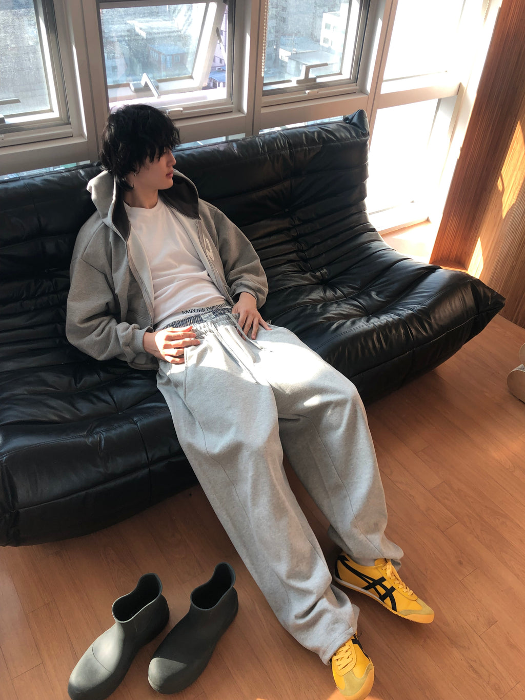 Sagged Layered Sweat Pants