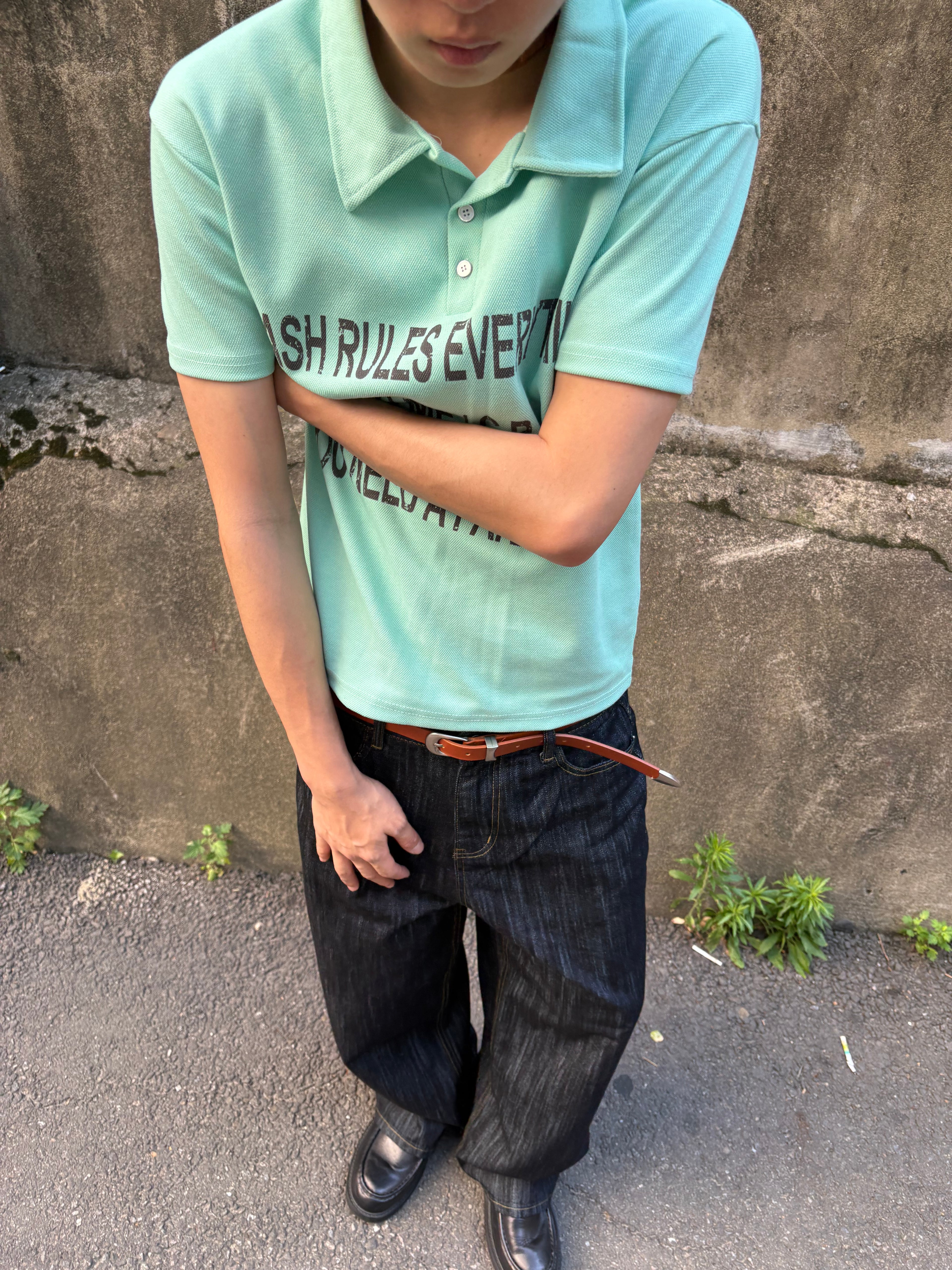 Script-Embroidered Selvedge Jeans