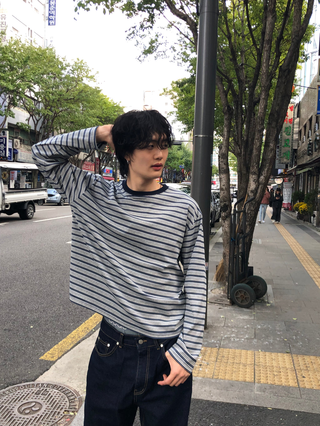 Soft Stretch Stripe Long Sleeve Tee