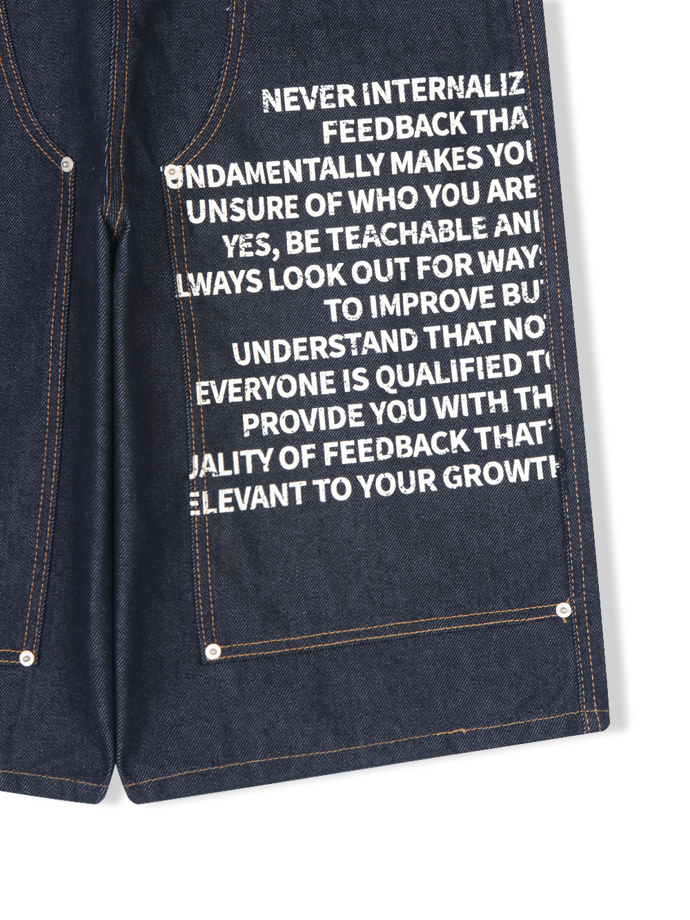 Graphic Double-Knee Denim Bermuda Shorts