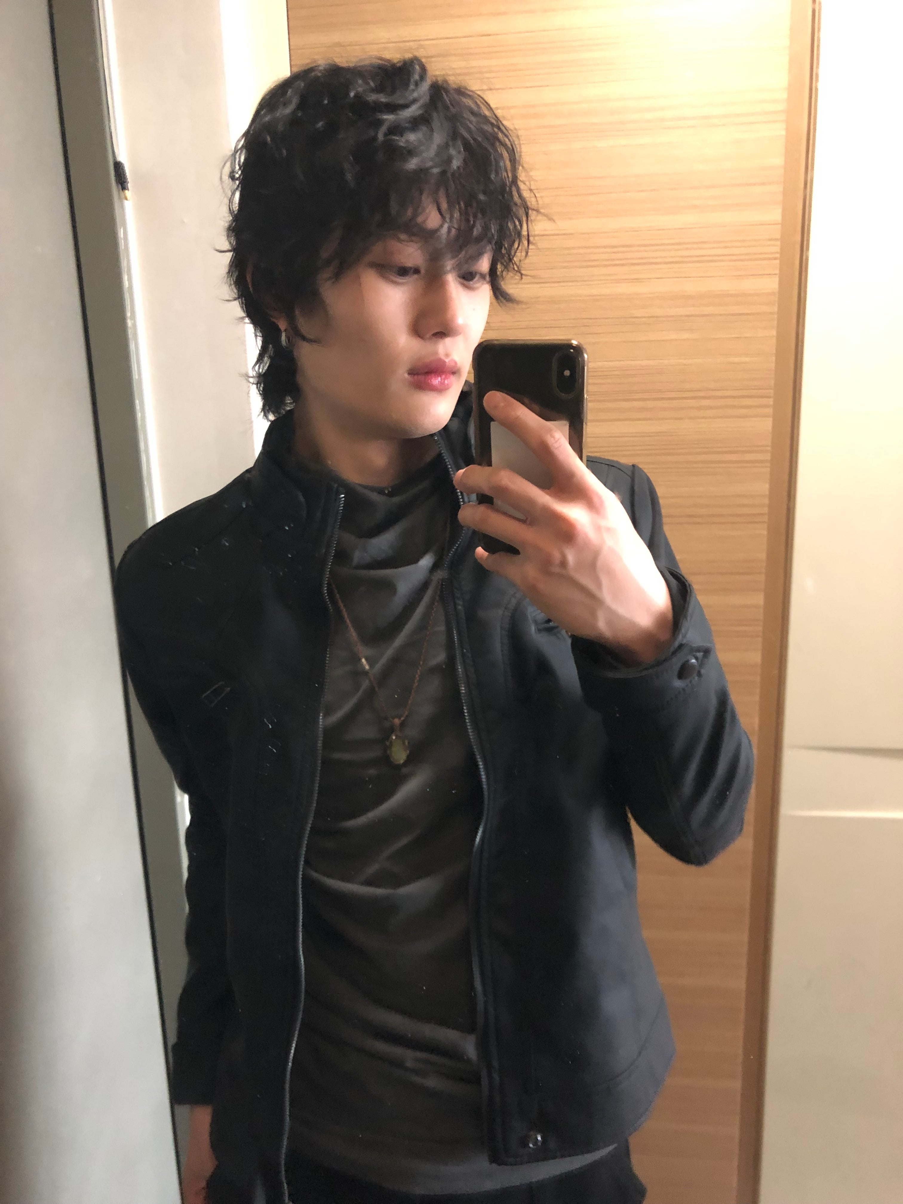 Y2k began leather biker jacket